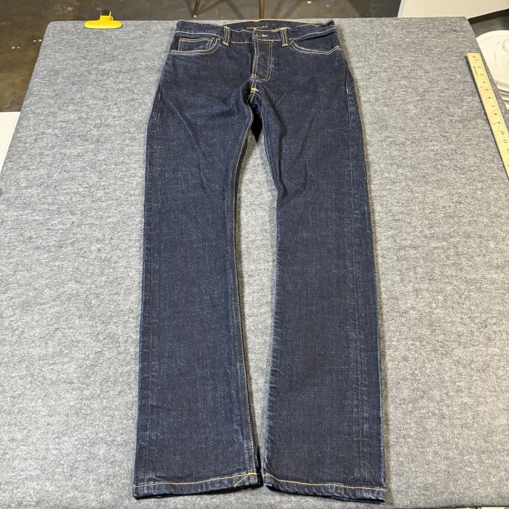 Nudie Jeans Co Dude Dan Jeans Mens‎ 32x32 (30x30.5) Dark Wash Straight Denim